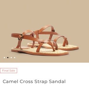 Camel Cross Strap Sandal - Women's Flat Summer Sandals